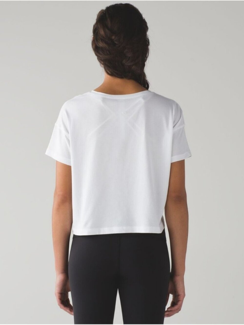 Lululemon Cates Crop Tee White Like New